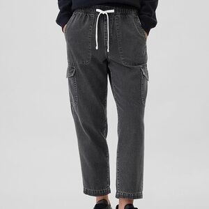 GAP Black Denim Easy Cargo Jeans
